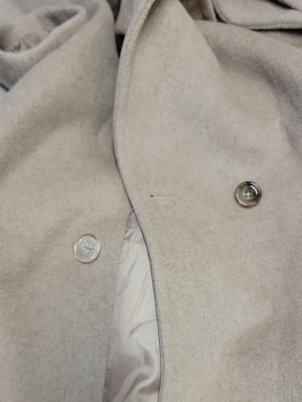 Bernardo Cream Long Wool-Blend Double-Breasted Belted Trench Coat Sz XXL - Picture 11 of 16